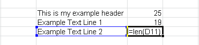 Image Excel len function example