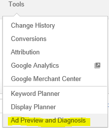 adwords preview tools